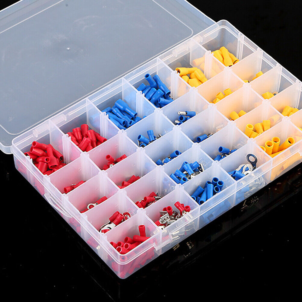 US 480 PC ASSORTED INSULATED ELECTRICAL WIRE TERMINAL CRIMP CONNECTOR SPADE SET