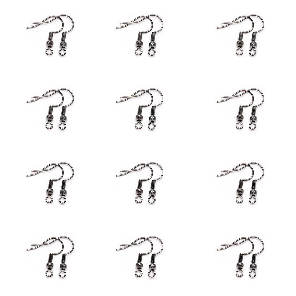 US 100-200 DIY JEWELRY Making Findings Earring Hook Coil Ear Wire French Hook