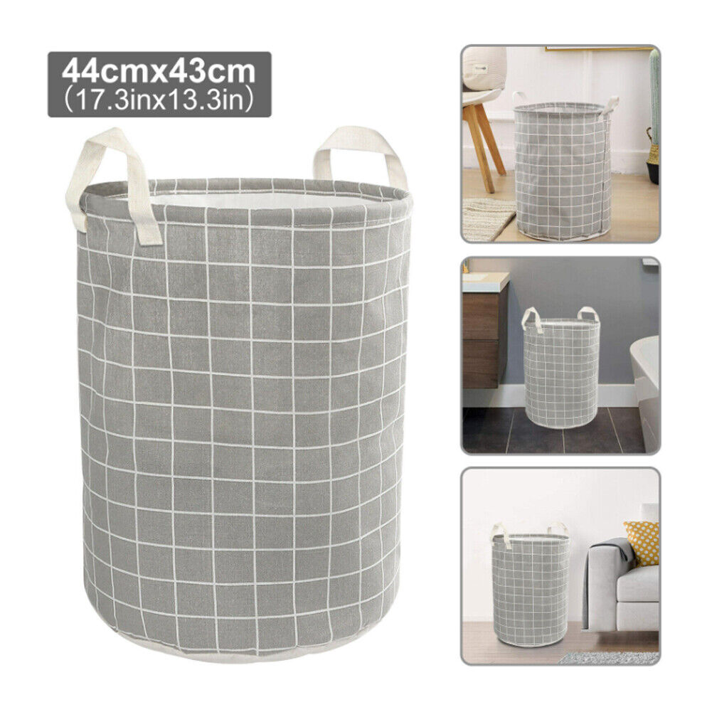 US 1-2 Pcs Large Foldable Laundry Hamper Dirty Clothes Basket Linen Storage Bag