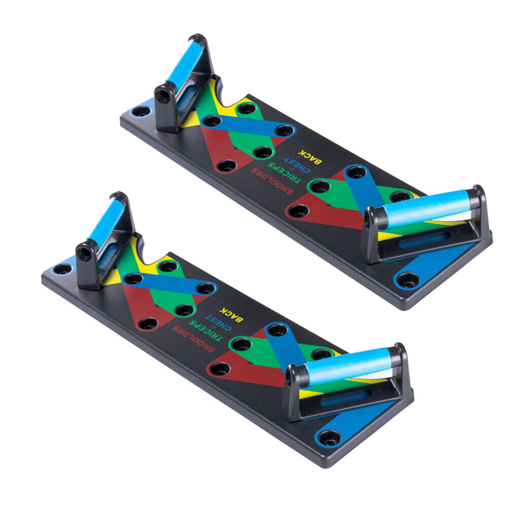 US 1-2 Pack 9 in 1 Push Up Rack Board System Fitness Workout Train Gym Exercise
