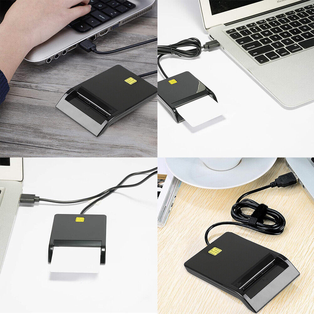 US 1-2 Pack USB Common Access CAC Smart Card Reader For Common Access Government