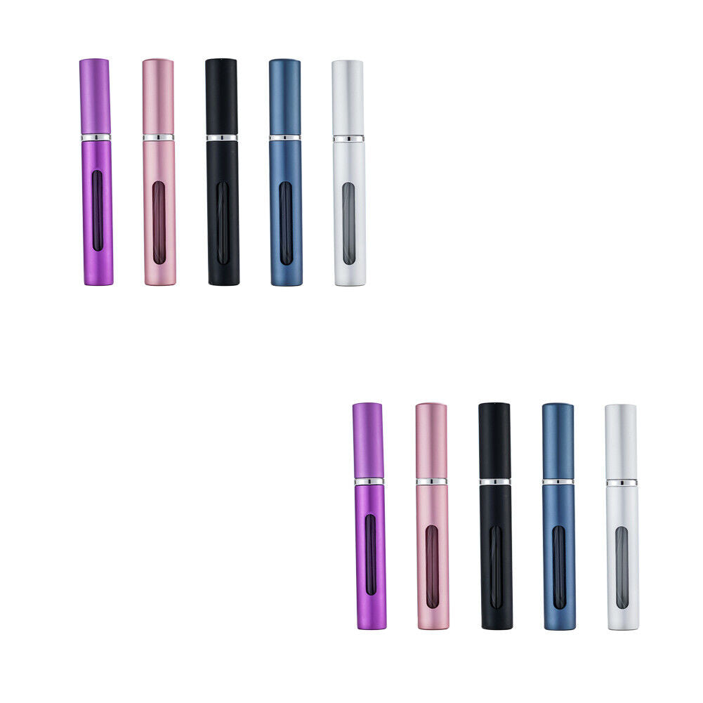 US 5-10Pc 5ml Portable Perfume Bottle Glass Refillable Pump Spray Empty Bottle