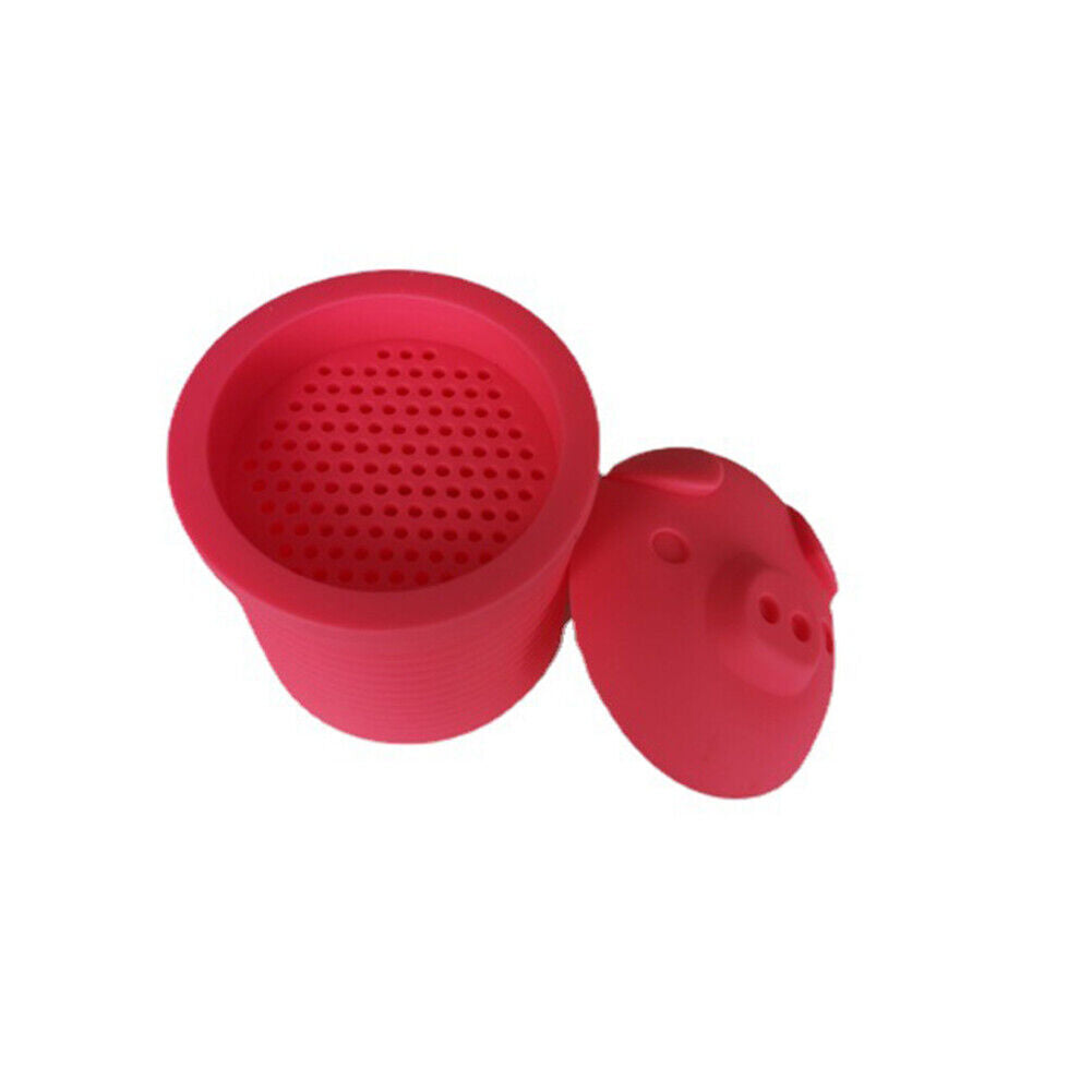 US 2-4 Pig Bacon Grease Container Silicone Bin Oil Mesh Strainer Holder Storage