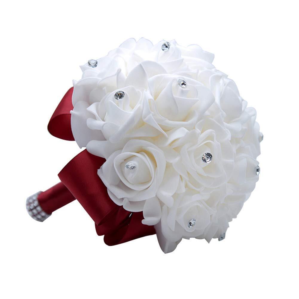 Wedding Bouquets Crystal PE Roses Bridal Bridesmaid Wedding Hand Holding Bouquet