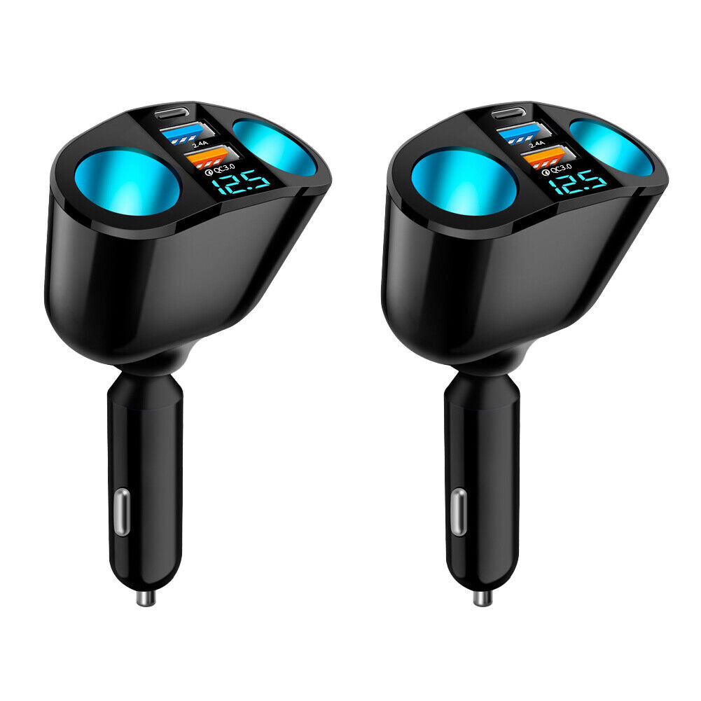 US 12V Dual USB Car Cigarette Lighter Socket Splitter Power Adapter Charger