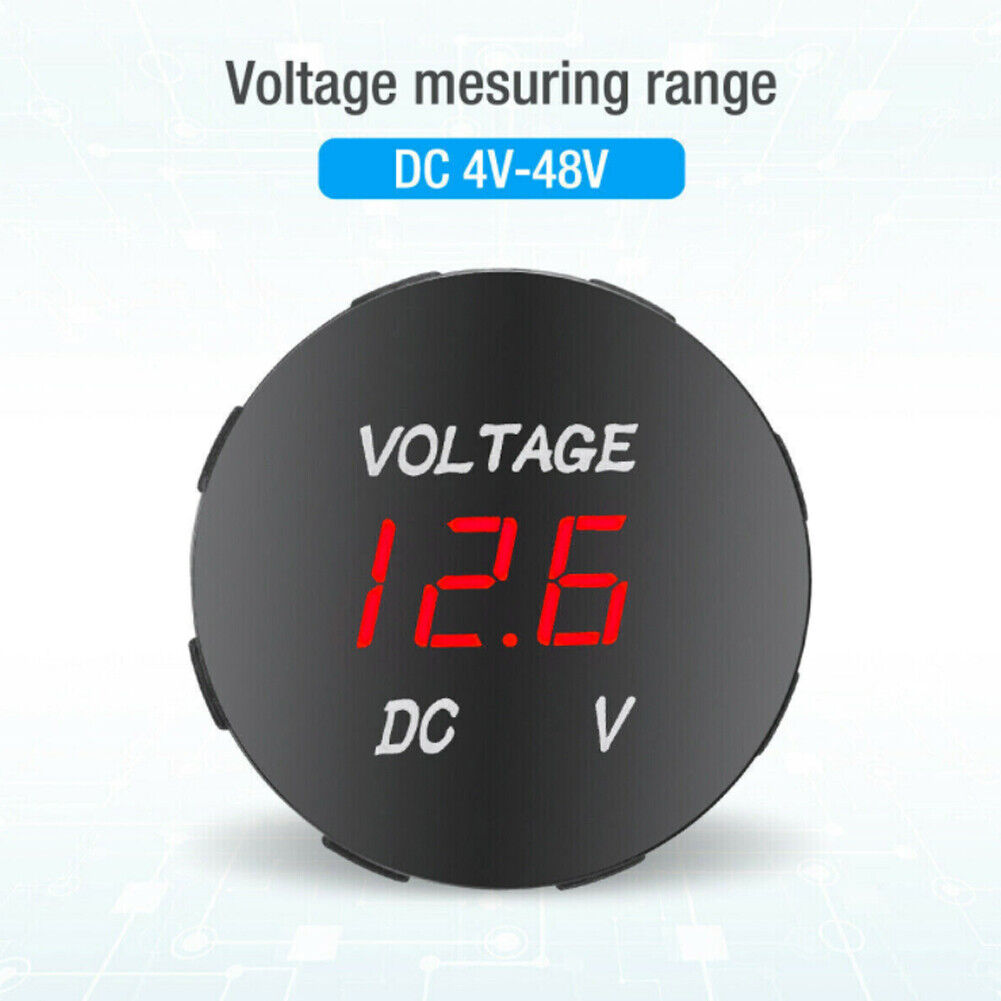 US 2-4 Pack Waterproof Mini Digital Display Voltage Meter DC 12V-24V Car Marine