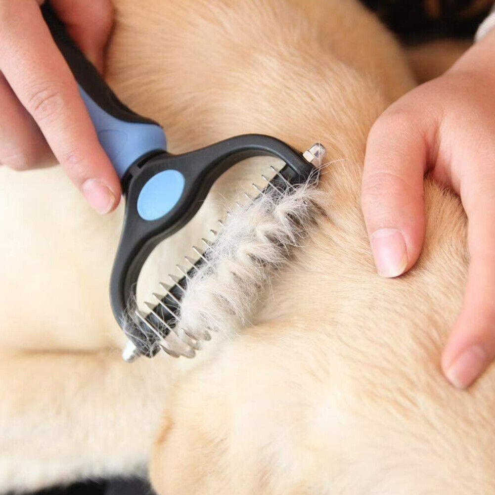 US 2-4 Pc Pet Grooming Brush Dog Undercoat Rake Comb Dematting Deshedding