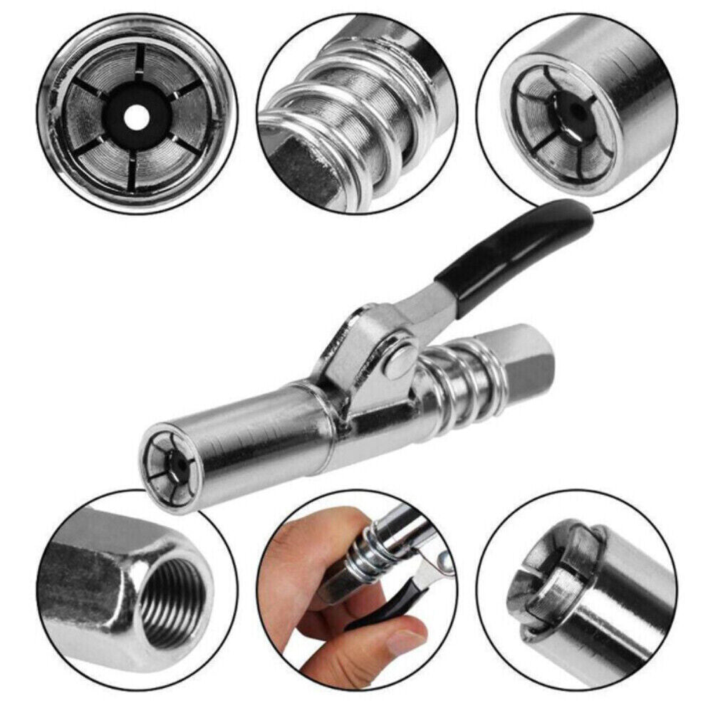 US 2-4 Pack Grease Gun Coupler Locks Onto Fittings Long-lasting Rebuildable Tool