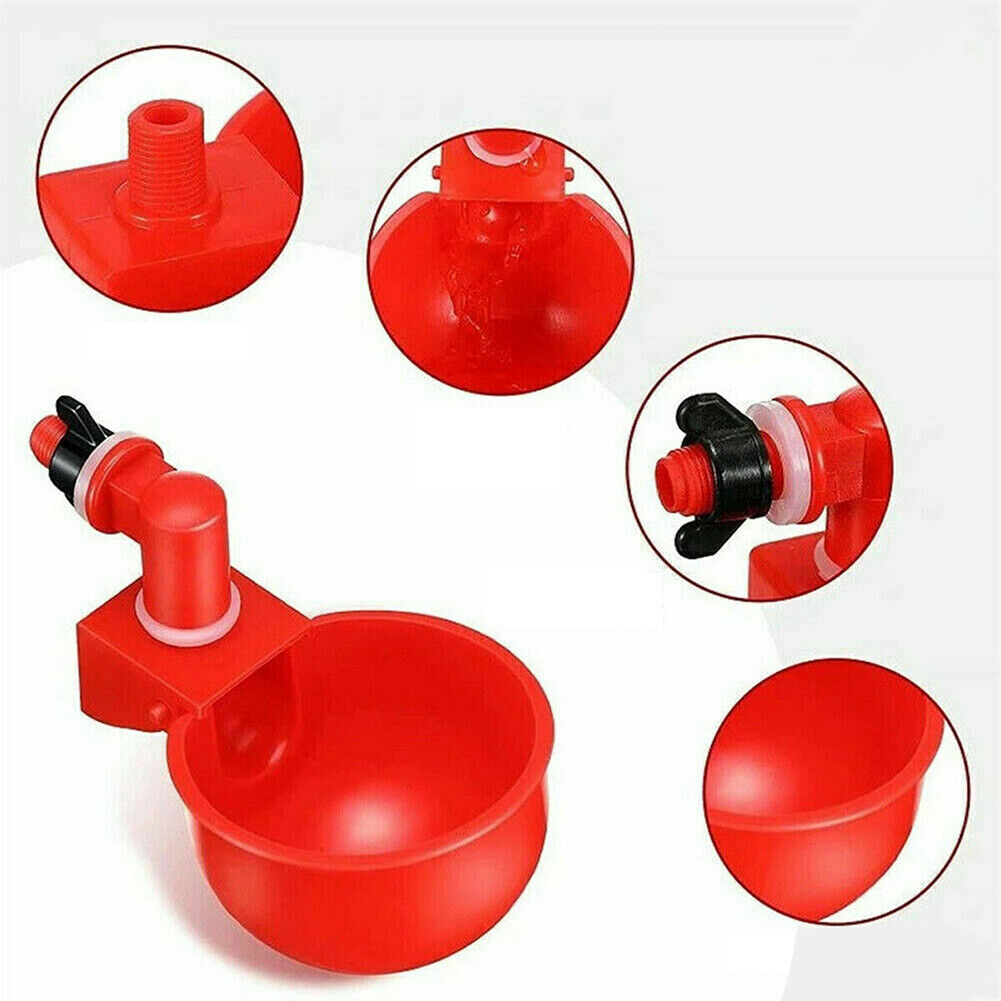 US 10-20 Pc Automatic Poultry Water Cups Drinker Chicken Duck Goose Turkey Quail
