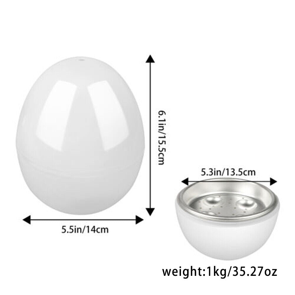 US 2-4Pc Wireless Microwave Hardboiled Egg Maker Shell Steamer Kitchen Cook Tool