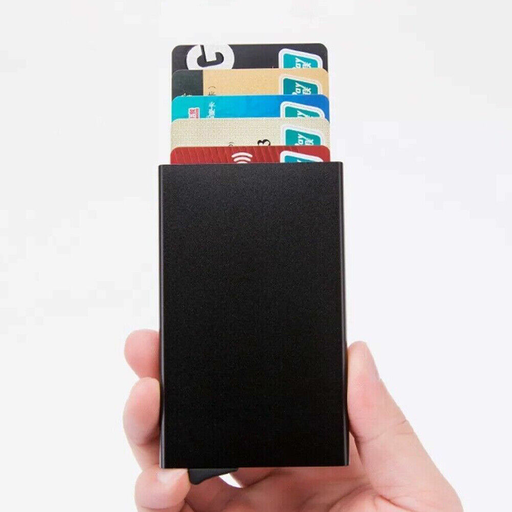 US Mens RFID Blocking Slim Money Clip Carbon Fiber Wallet ID Credit Card Holder
