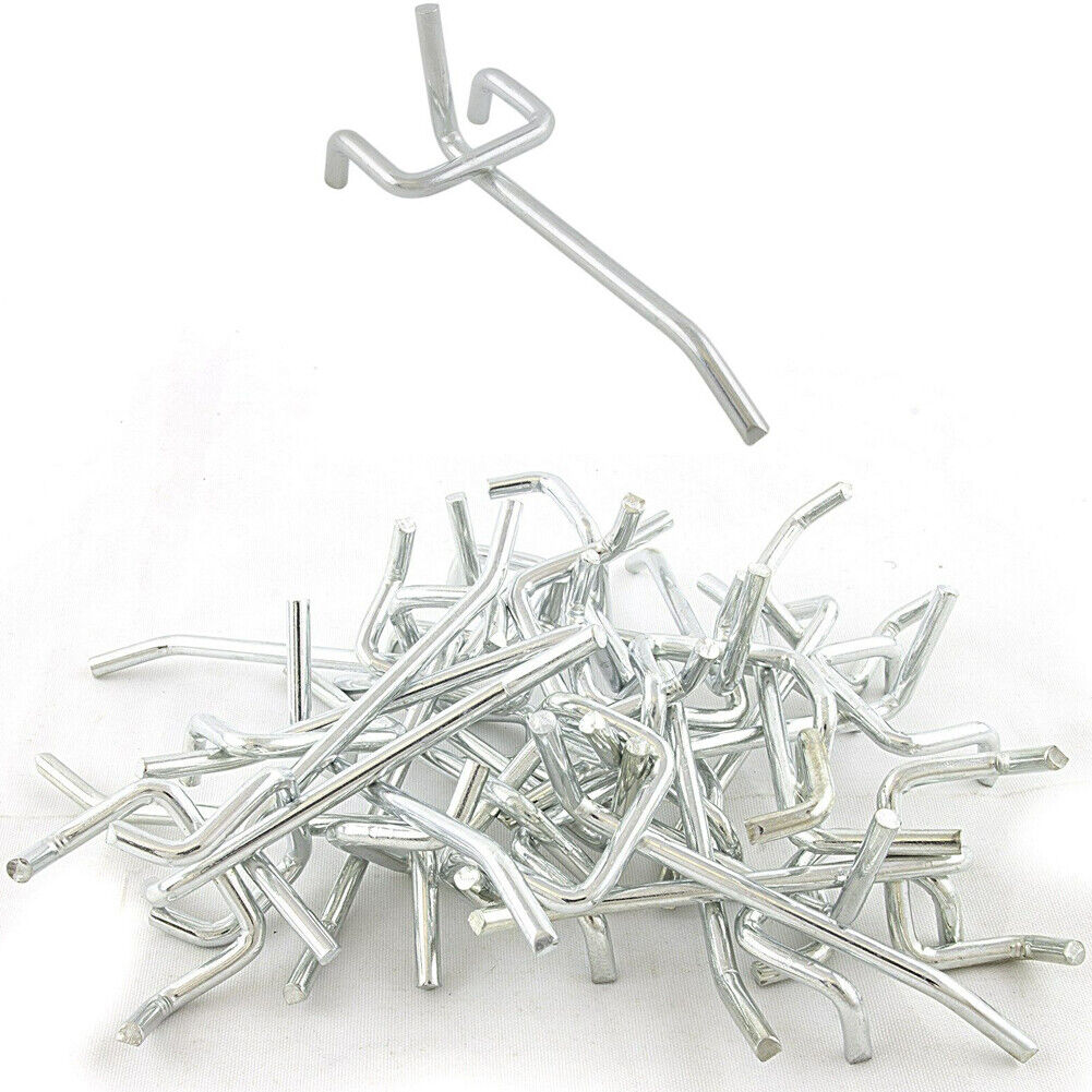 US 100-200 Pc 4" Peg Board Hooks Metal Garage Workshop Storage Steel DIY Retail