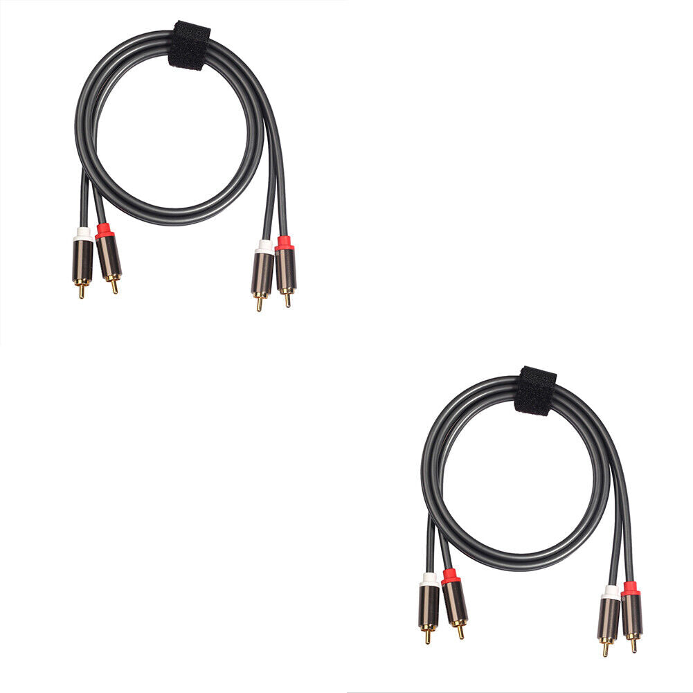 U 2-4 Plated 2-RCA to 2-RCA Male L/R Stereo Audio Coaxial Cable Cord Plug Patch