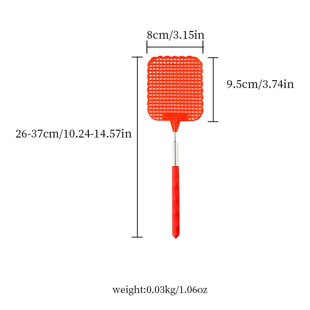 US 5-10 Pc Fly Swatters Extendable Durable Plastic Stainless Handle Bug Mosquito