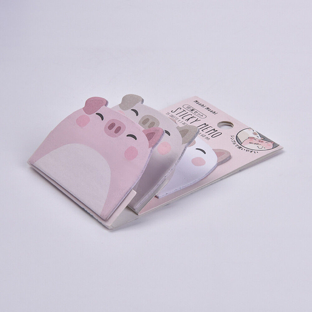 US 6-12 Pc (270-540 Pages Total) Sticky Notes Animals Shape Self-Stick Memo Pads