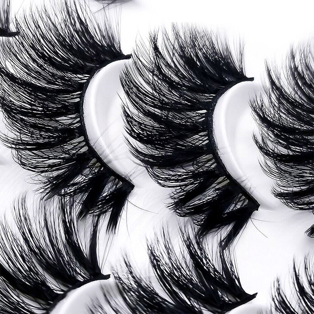 US 6 Pairs Magnetic Eyelashes Set Eyeliner Tweezer Kit False Mink Lashes Black