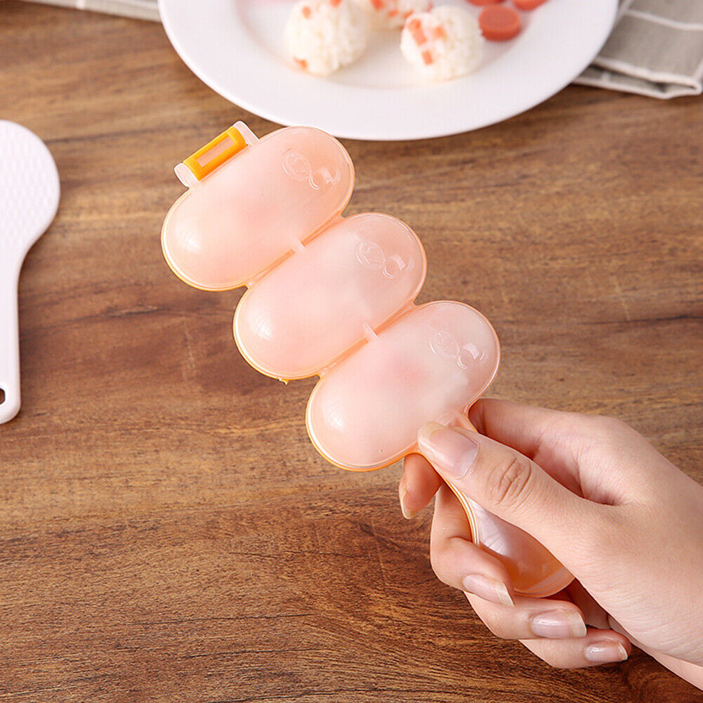 US 2-4 Pack DIY Rice Ball Mould with a Mini Paddle Rice Ball Lunch Maker Mold