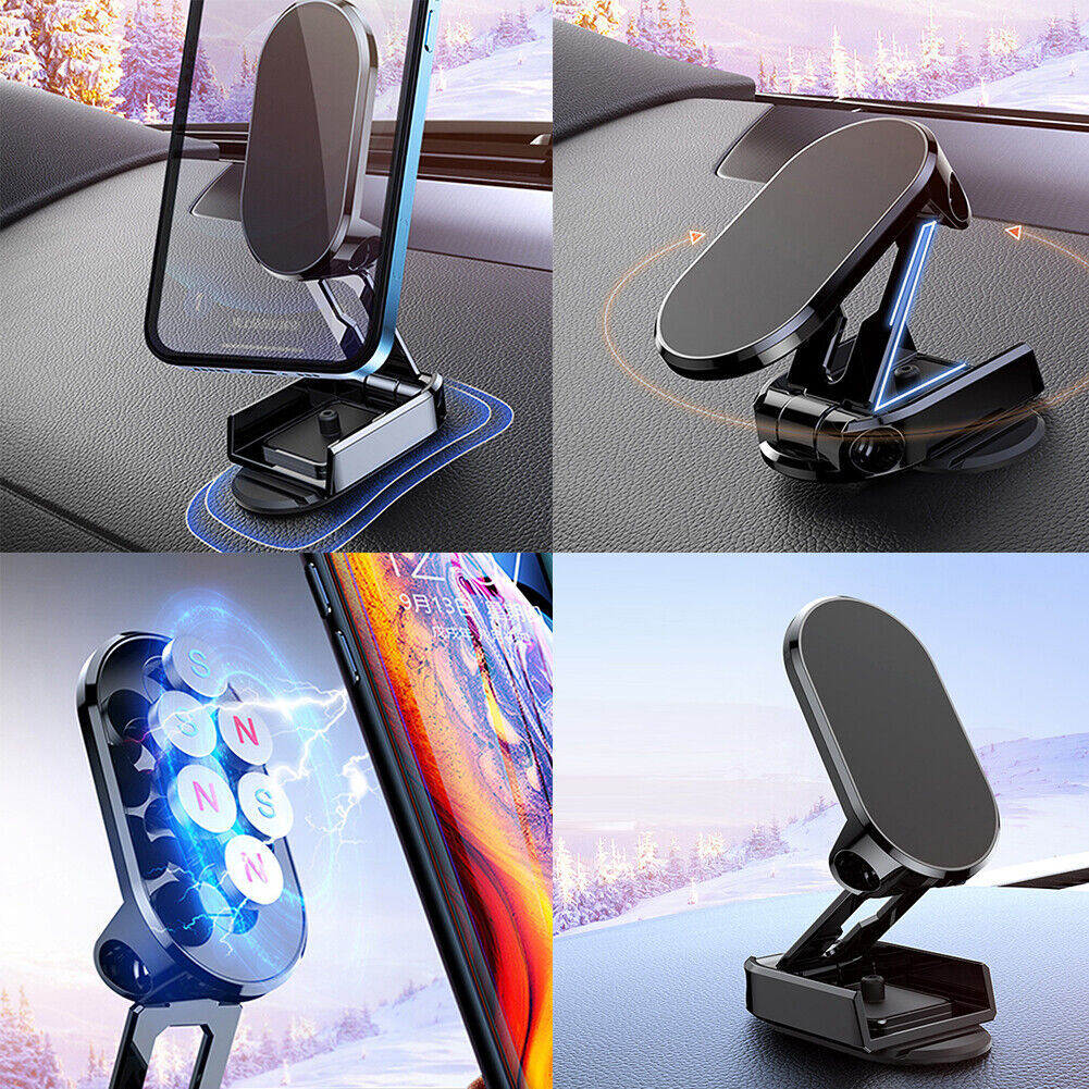US 2-4 Pcs Universal Adjustable 360°Rotation Magnetic Car Phone Dashboard Holder