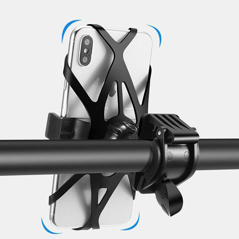US 2-4 Pc Cell Phone Silicone Mount Holder GPS Motorcycle MTB Bike Bicycle 360