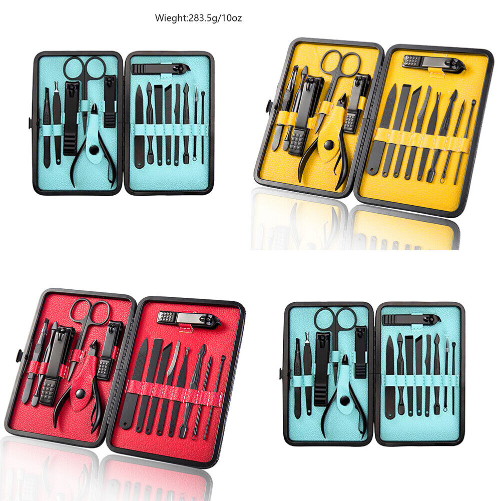 US 15 Piece Manicure Pedicure Nail Care Set Cutter Cuticle Clippers Kit