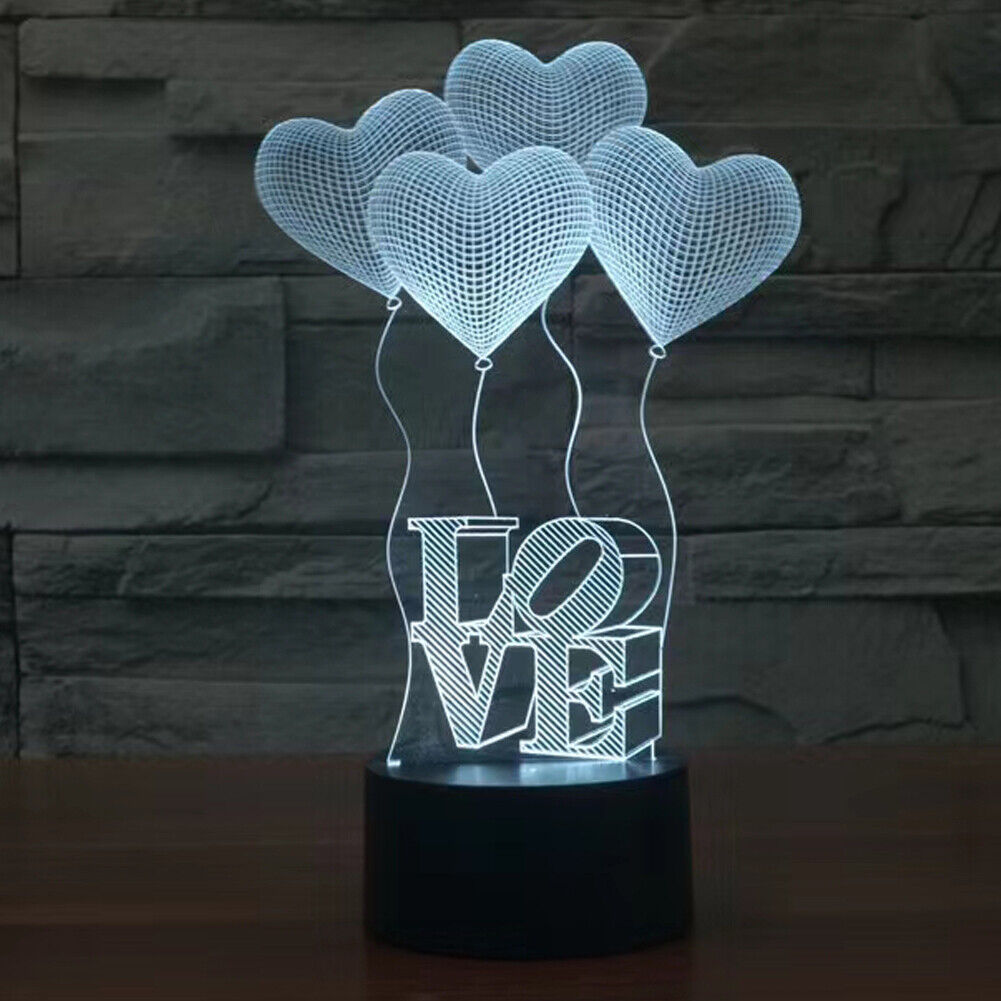 US 1-2 Pack LED Light Gift for Her Girlfriend Wife Woman Love Heart Birthday