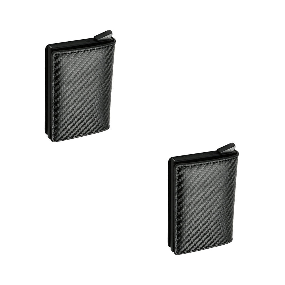 US 1-2 Pcs RFID Blocking Tactical Carbon Fiber Wallet ID Credit Card Holder Men