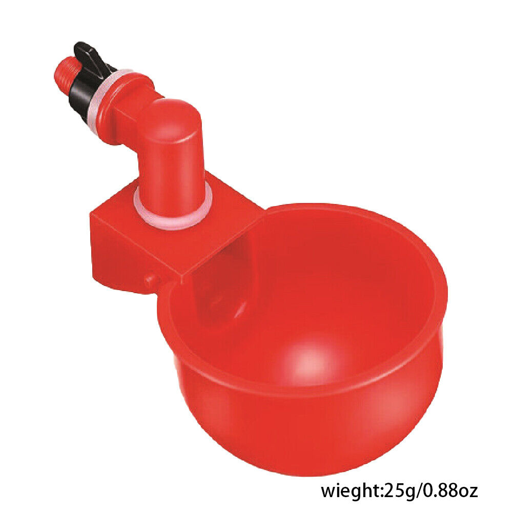 US 6-12 Pc Poultry Water Cup Chicken Feeder Duck Turkey Rabbit Automatic Filling