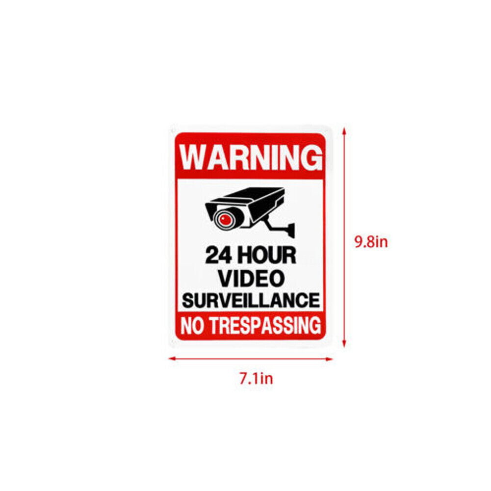 US 5-10Pc 24 Hr Video Surveillance Sign No Trespassing Security Warning Aluminum