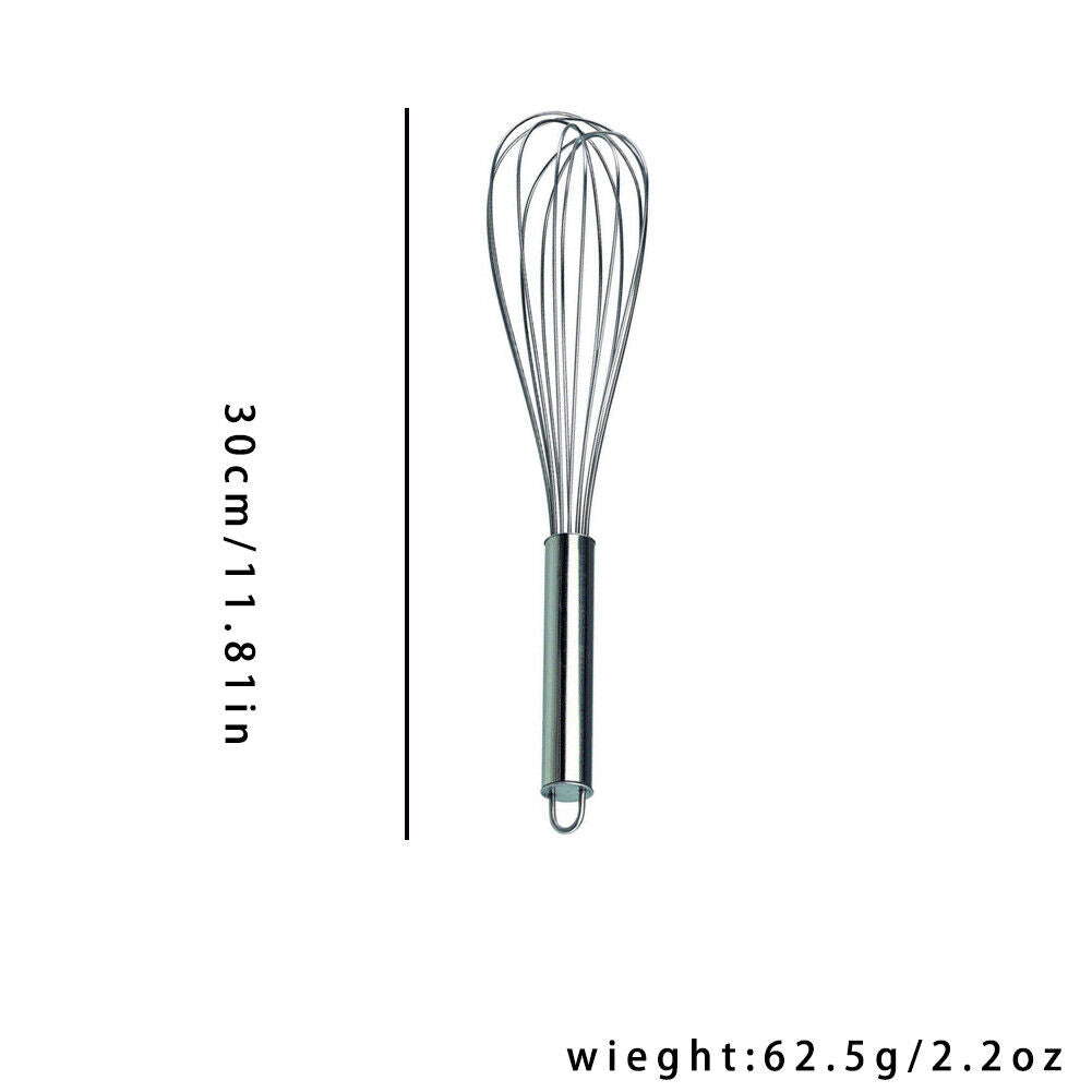 US 3-6 Pcs STAINLESS STEEL BALLOON WIRE WHISK WHIP MIX STIR BEAT 8/10/12 inch