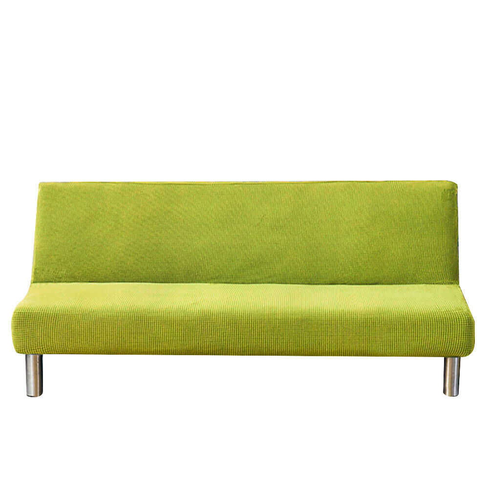 US Stretch Solid Color Futon Slipcover Full Or Queen Size Armless Sofa Bed Cover