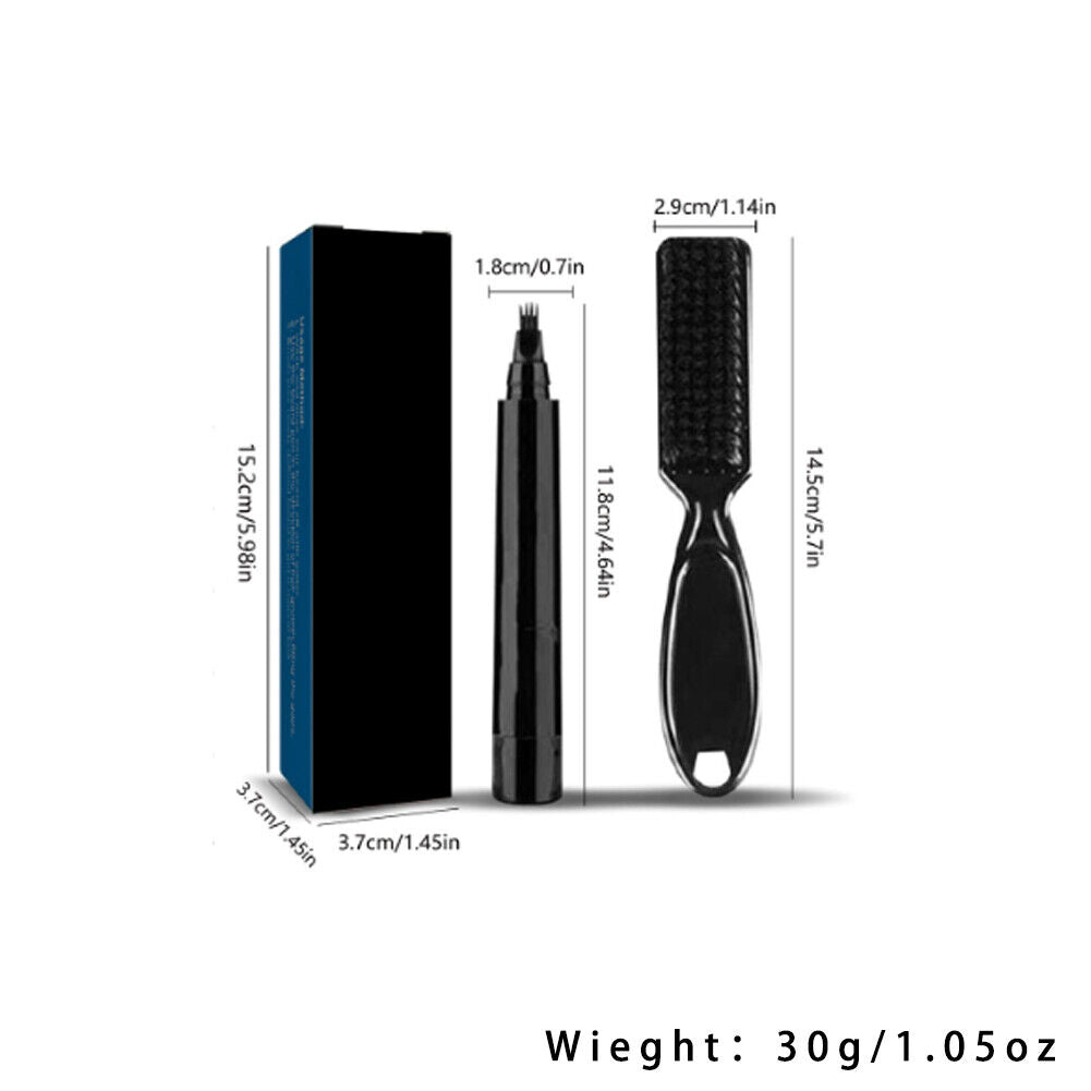 US 1-2 Pc Beard Pencil Filler Men Bristle Beard Brush Water Proof Micro-Fork Kit