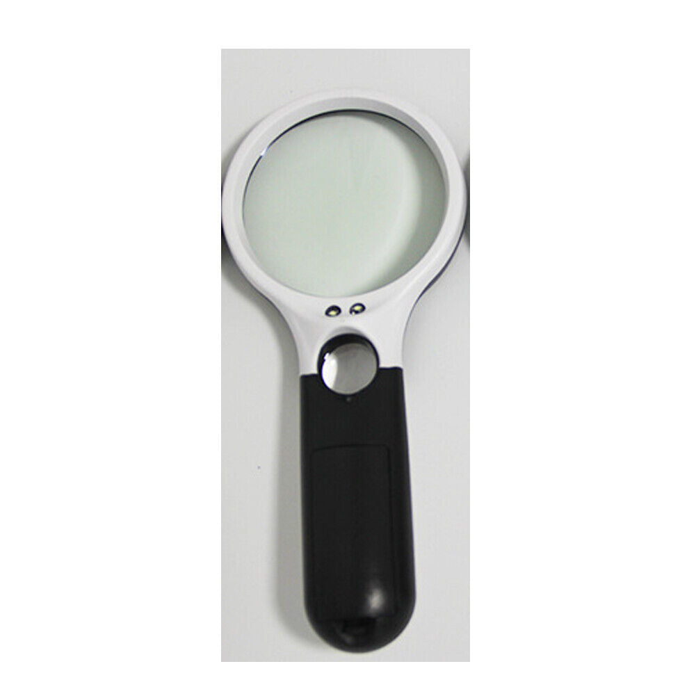 US 2-4 Pc 3-LED Light Magnifier Jewelry Loupe Lens 45X Handheld Magnifying Glass