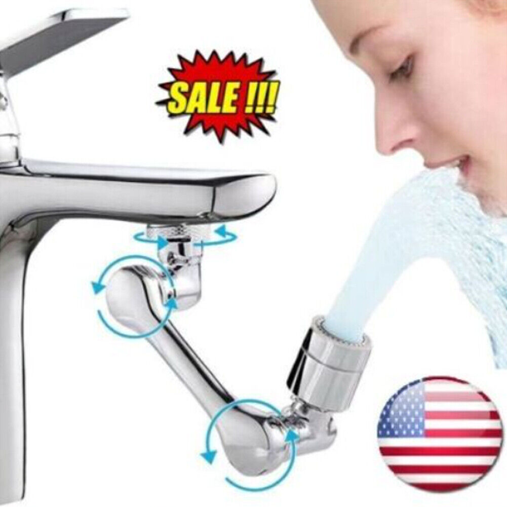 US 1-2Pc 1080° Rotating Faucet Aerator Universal Splash Spray Tap Extension Head