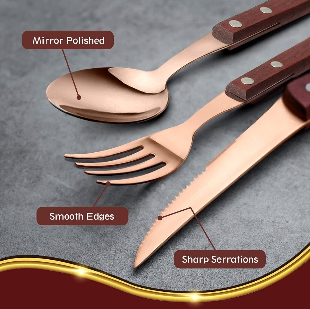 Reusable Camping Travel Utensils with Carrying Pouch, Flatware Set of Stainless