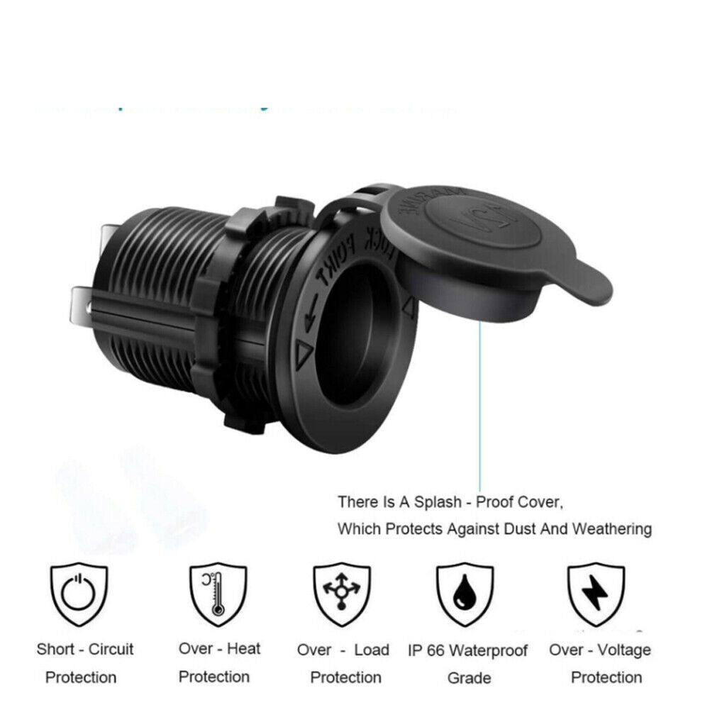 US 6-12Pc Cigarette Lighter Socket Marine Motorcycle ATV RV Lighter Power Outlet