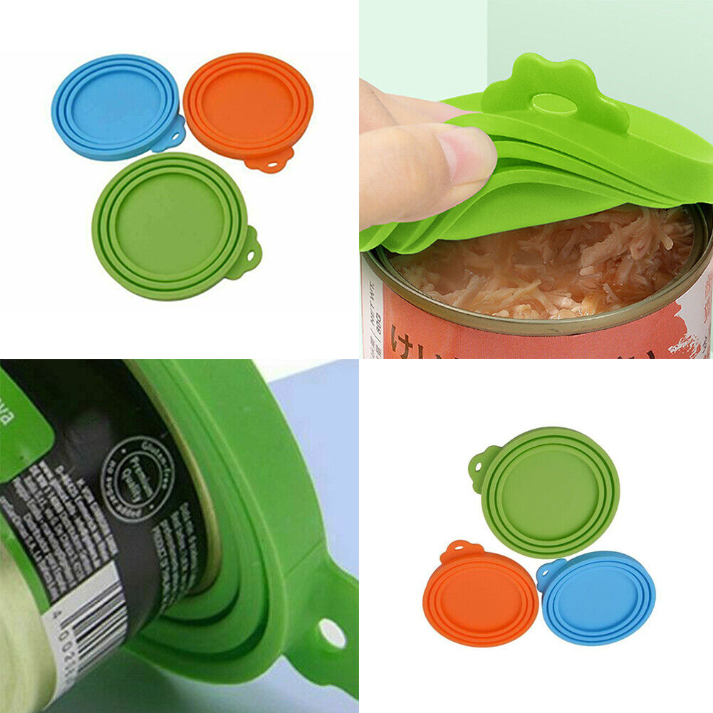 US 8-16 Pcs Pet Food Can Cover Silicone Reusable Cap Lids for Dog and Cat Food