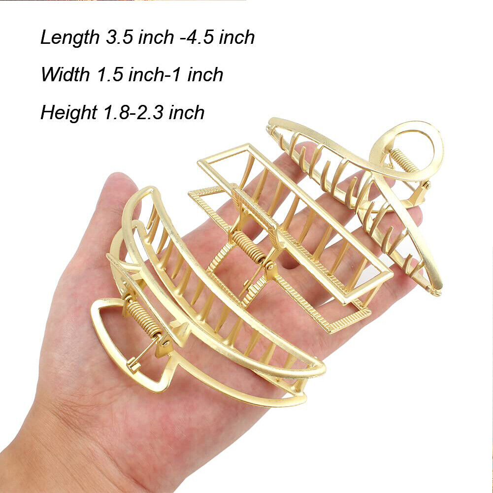US 5-10 Pack Metal Jumbo Hair Claw Clip Large Strong Hold for Thick Hair Nonslip