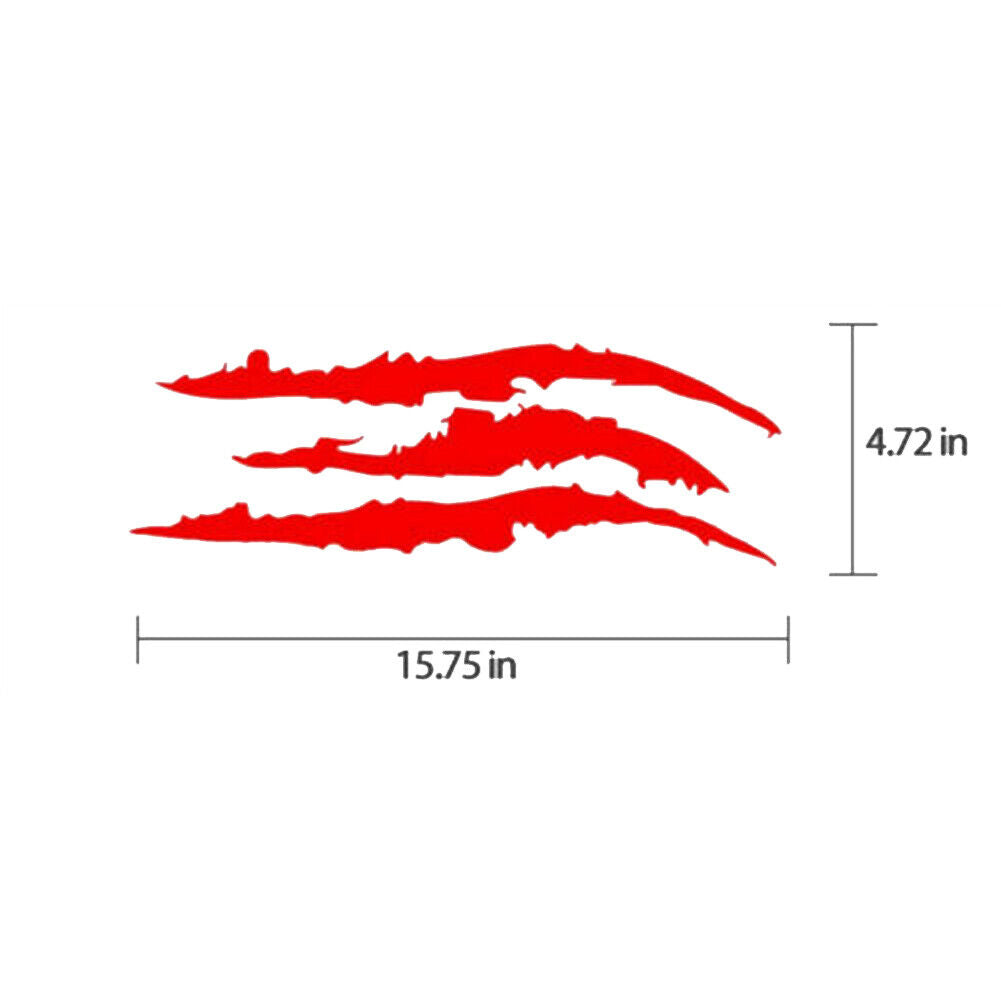 US 2-4Pc Monster Claw Mark Scratch Car Headlight Sticker Stripe Reflective Decal