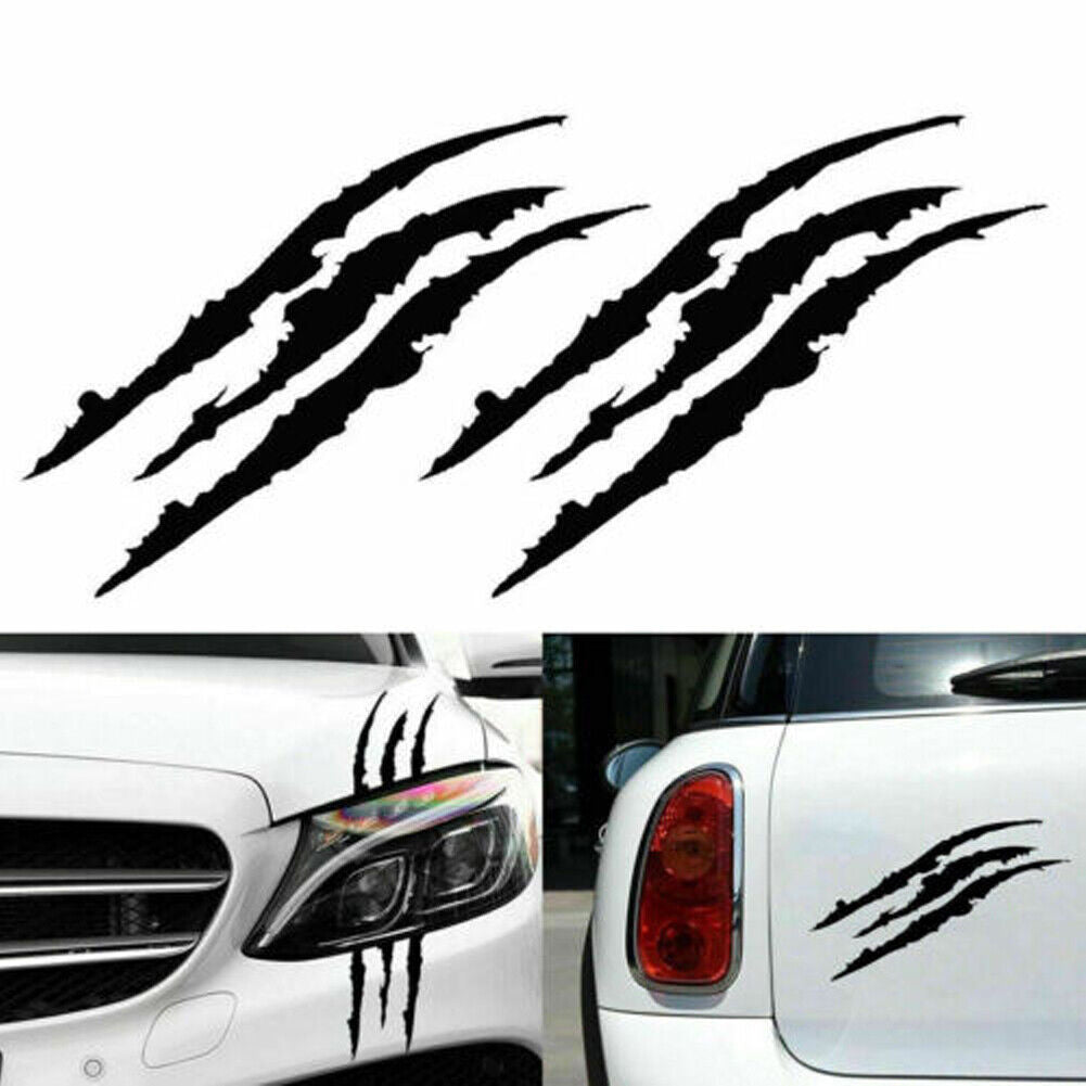 US 2-4Pc Monster Claw Mark Scratch Car Headlight Sticker Stripe Reflective Decal