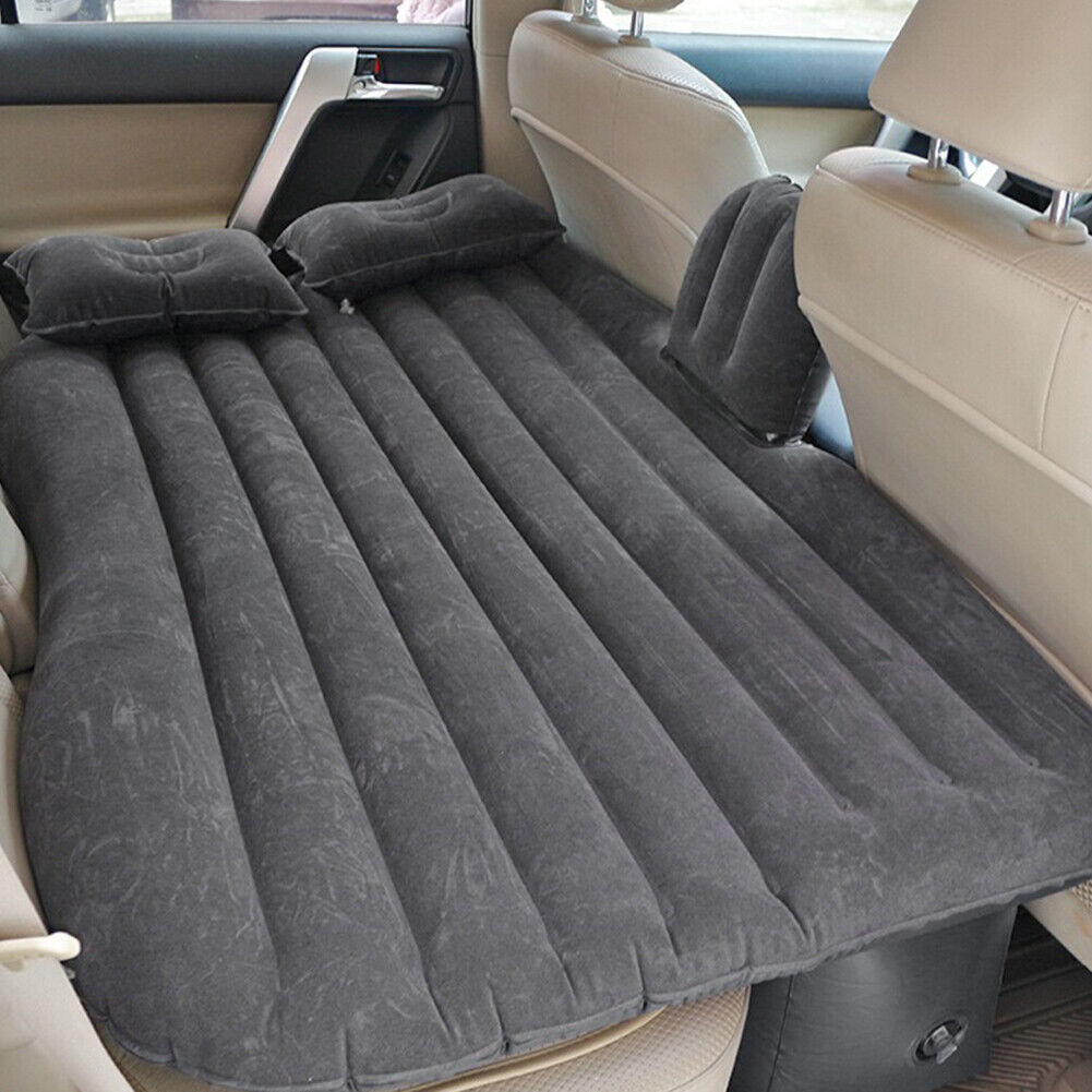 US Inflatable Travel Car Mattress Air Bed Back Seat Sleep Rest Mat 2 Pillow Pump