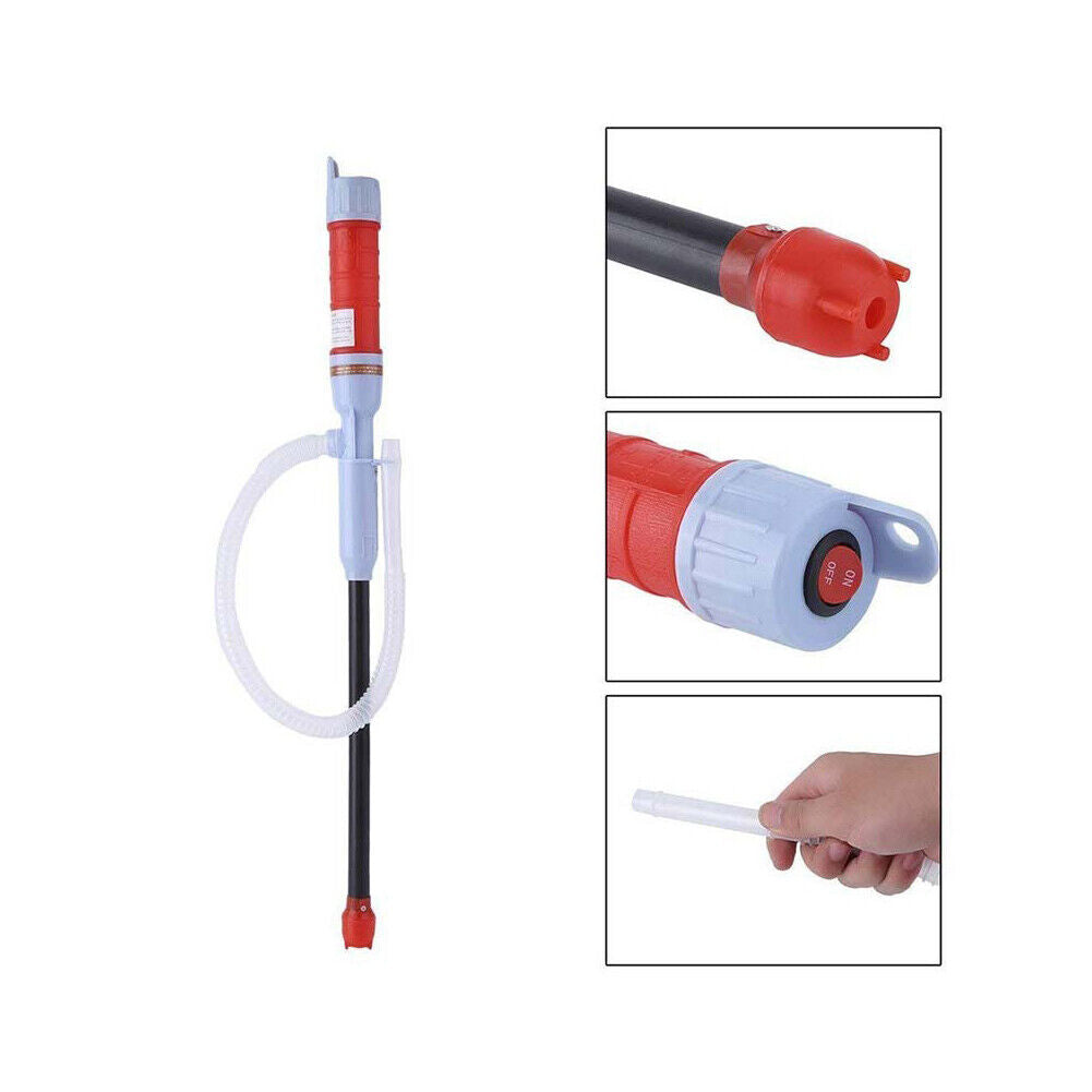 US Battery Powered Electric Fuel Transfer Siphon Pump Gas Oil Water 2.2 GPM