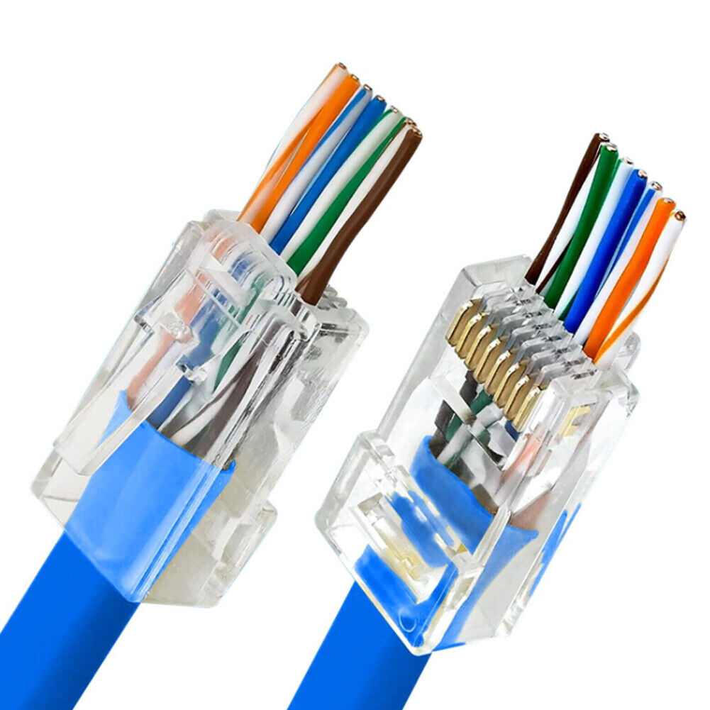 US 200 Pack Cat6 Pass Through EZ RJ45 Connector End Modular Plug UTP Cables