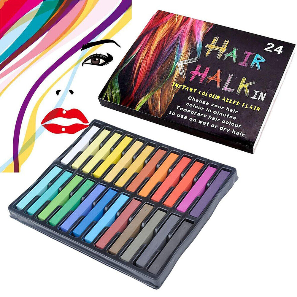 US 12-24 Color Set Temporary Hair Chalk Set Washable Color One-time Dye Kid Safe