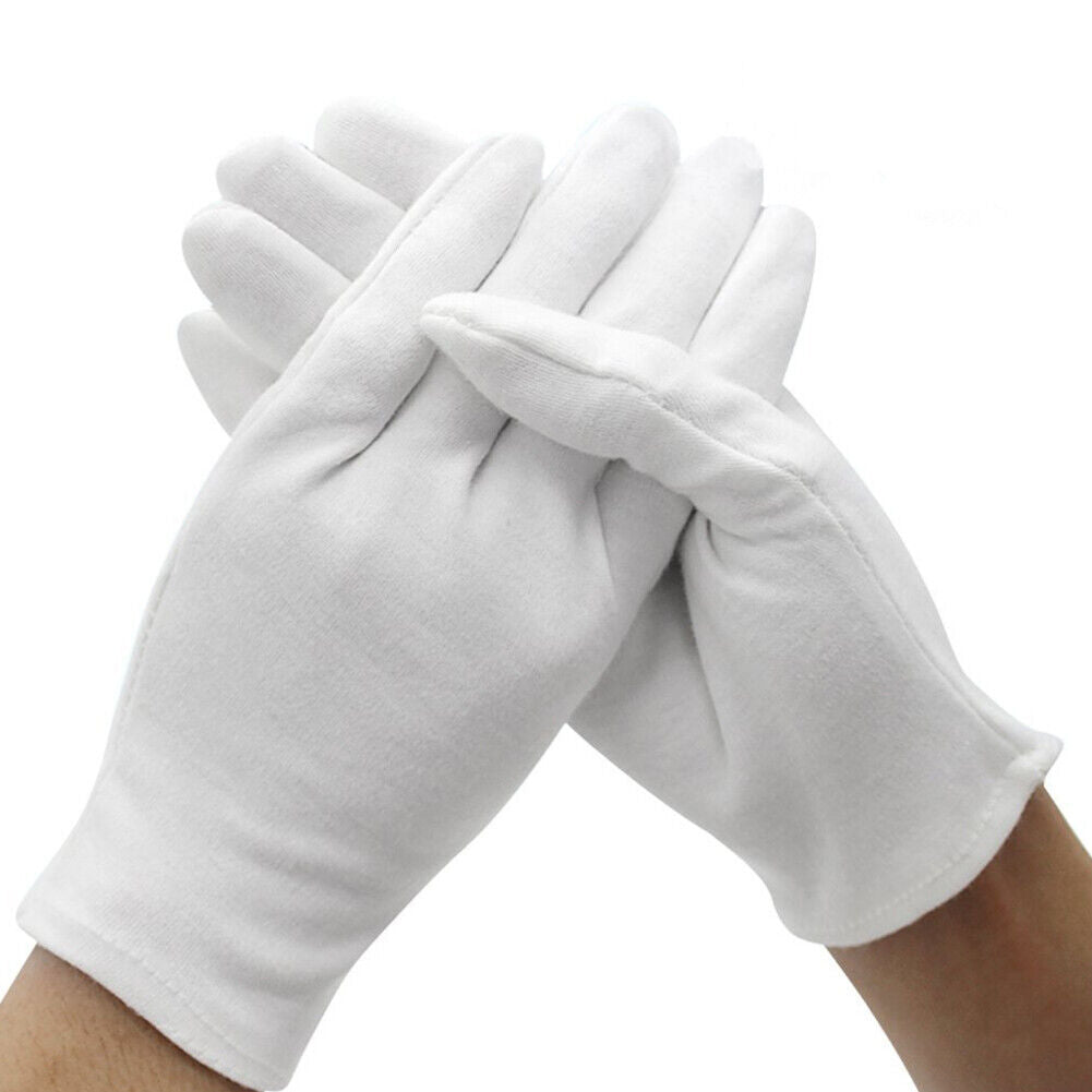 US 24-48 Pairs Cotton Lisle Coin Jewelry Inspection Work Performance Soft Gloves