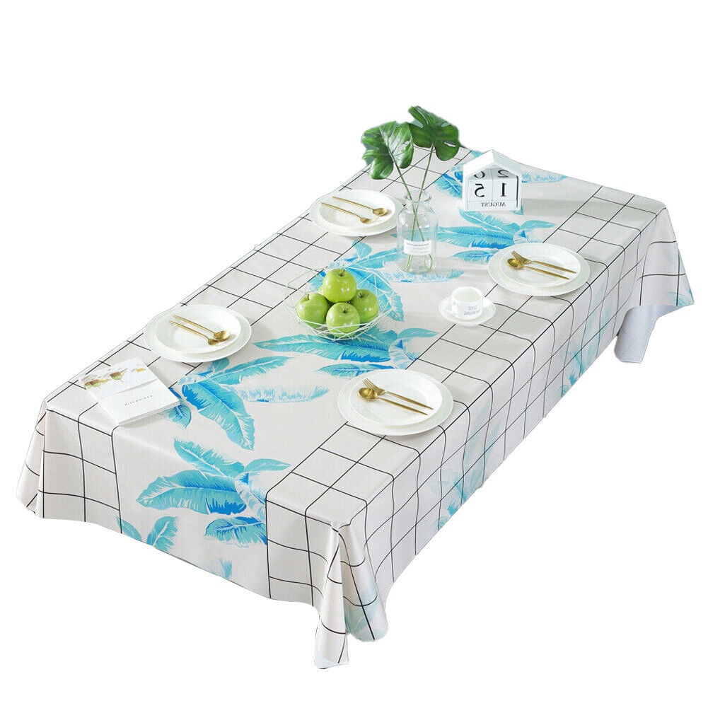 US Vinyl Square Table Cover Wipe Clean PVC Tablecloth Oil-Proof/Waterproof Stain