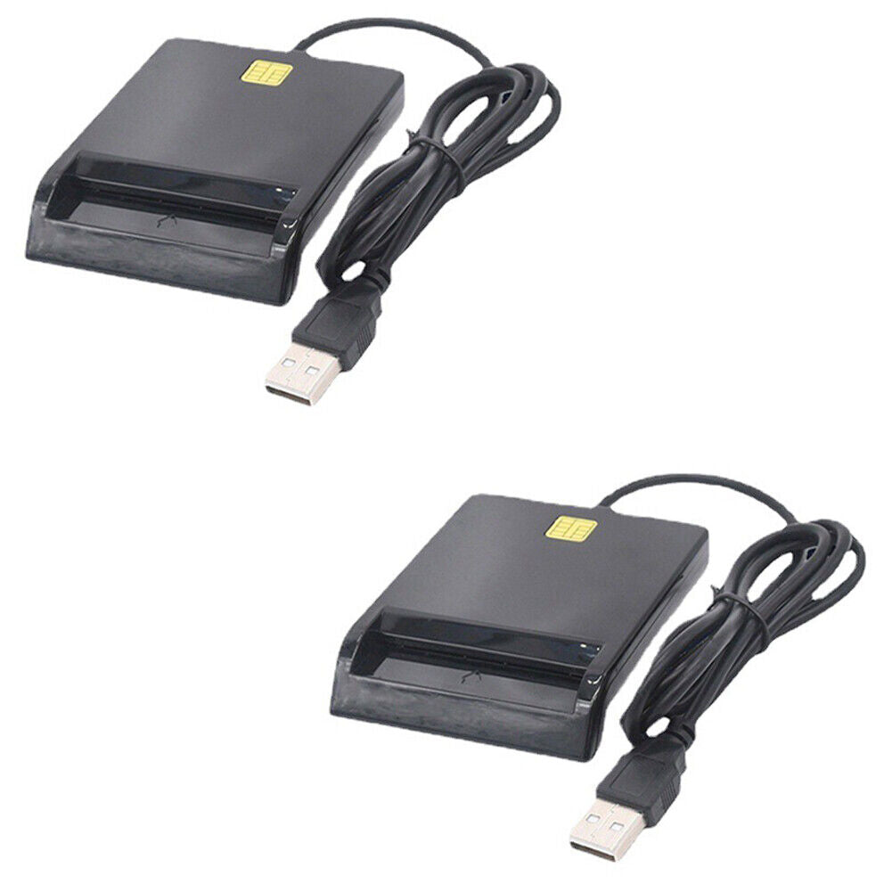 US 1-2 Pack USB Common Access CAC Smart Card Reader For Common Access Government