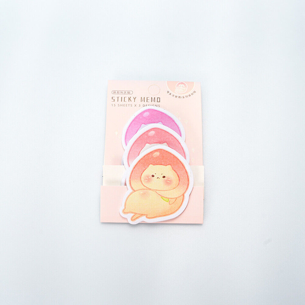 US 6-12 Pc (270-540 Pages Total) Sticky Notes Animals Shape Self-Stick Memo Pads