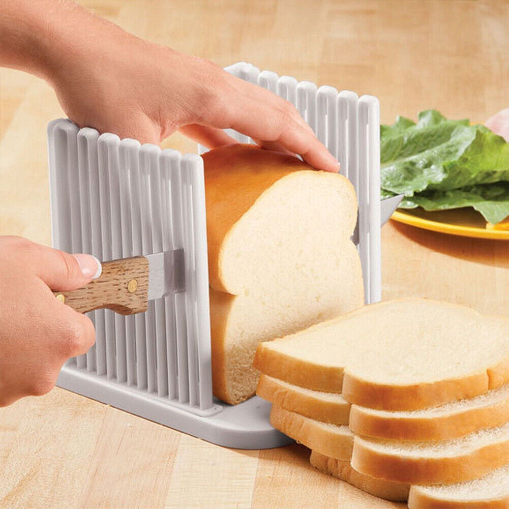 US 1-2 Pcs Bread Slicer Adjustable Fold Bread Toast Slicer Toast Slicing Cutter