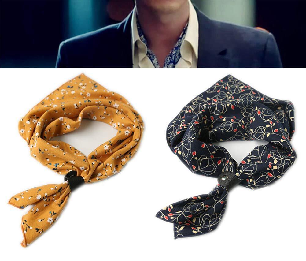 Cotton Neckerchief Men 24''× 24'' Muntifunctional Patterned Scarf with Buckle