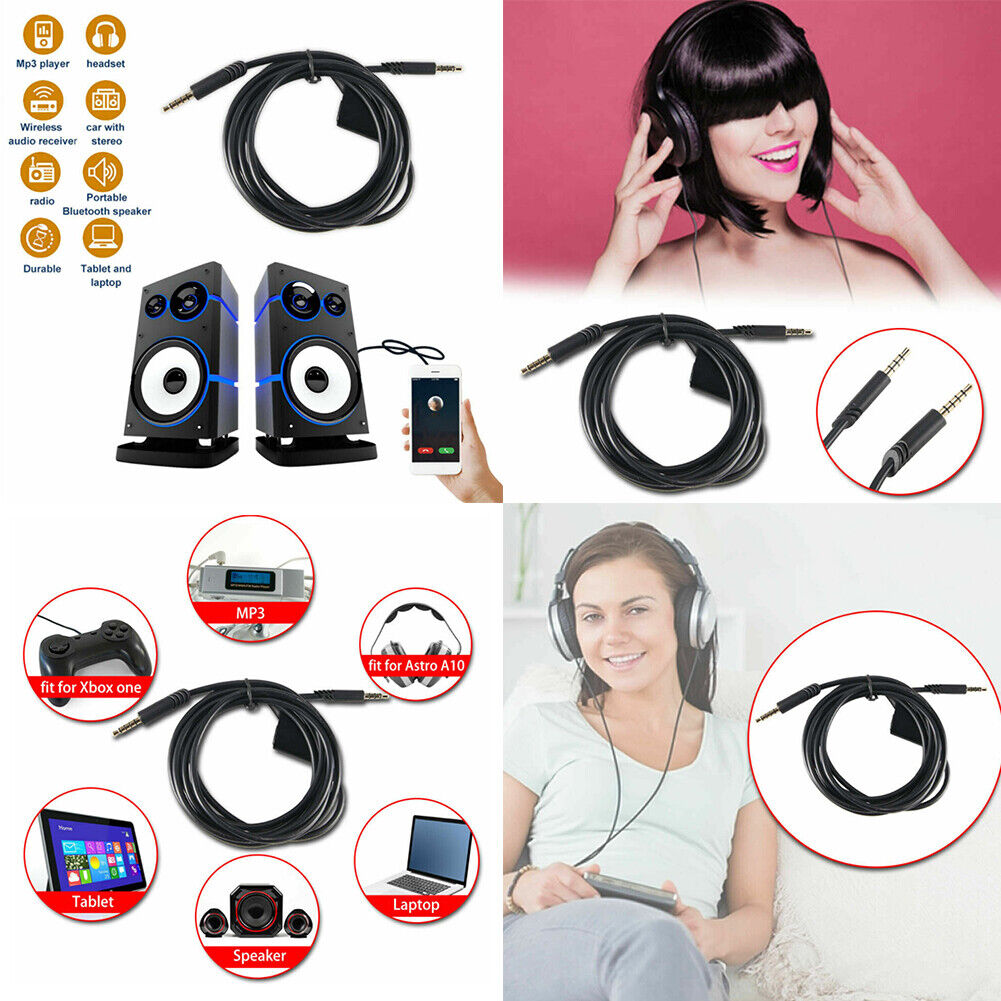US 2-4 Pack For Astro A10 A40 Gaming Headset Replacement Audio Cable 2M 3.5mm